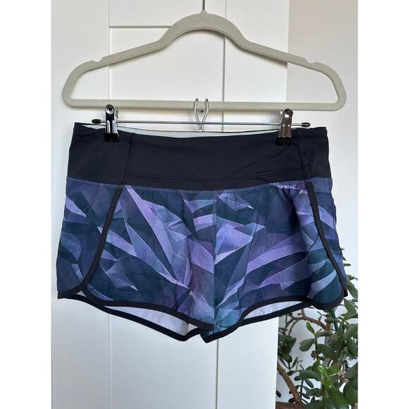 Lululemon Women's Run Times Short 4" Pretty Prism Multi / Black, Size 6, EUC - Picture 2 of 5